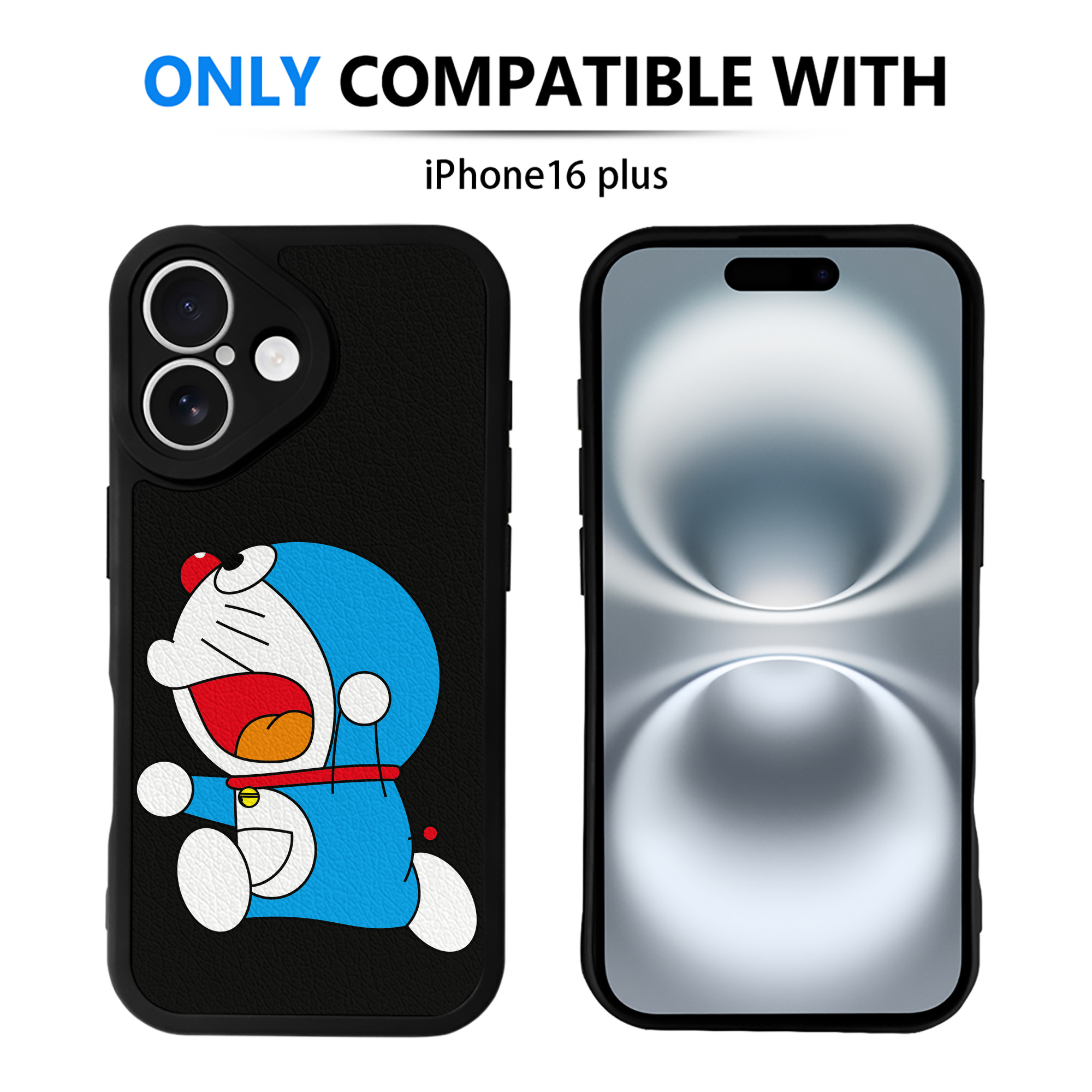 （画像用） ドラえもん Doraemon 【iPhone 16シリーズ対応】シリコンスマホケース（レザー調） 材質：シリコン